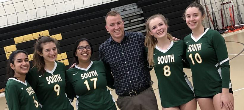 Varsha Gollarhalli, Alisa Vukovic, Shakthi Sreenivas, Coach Dan Bower, Skylar Hendrick, Sibana Gonzalez.